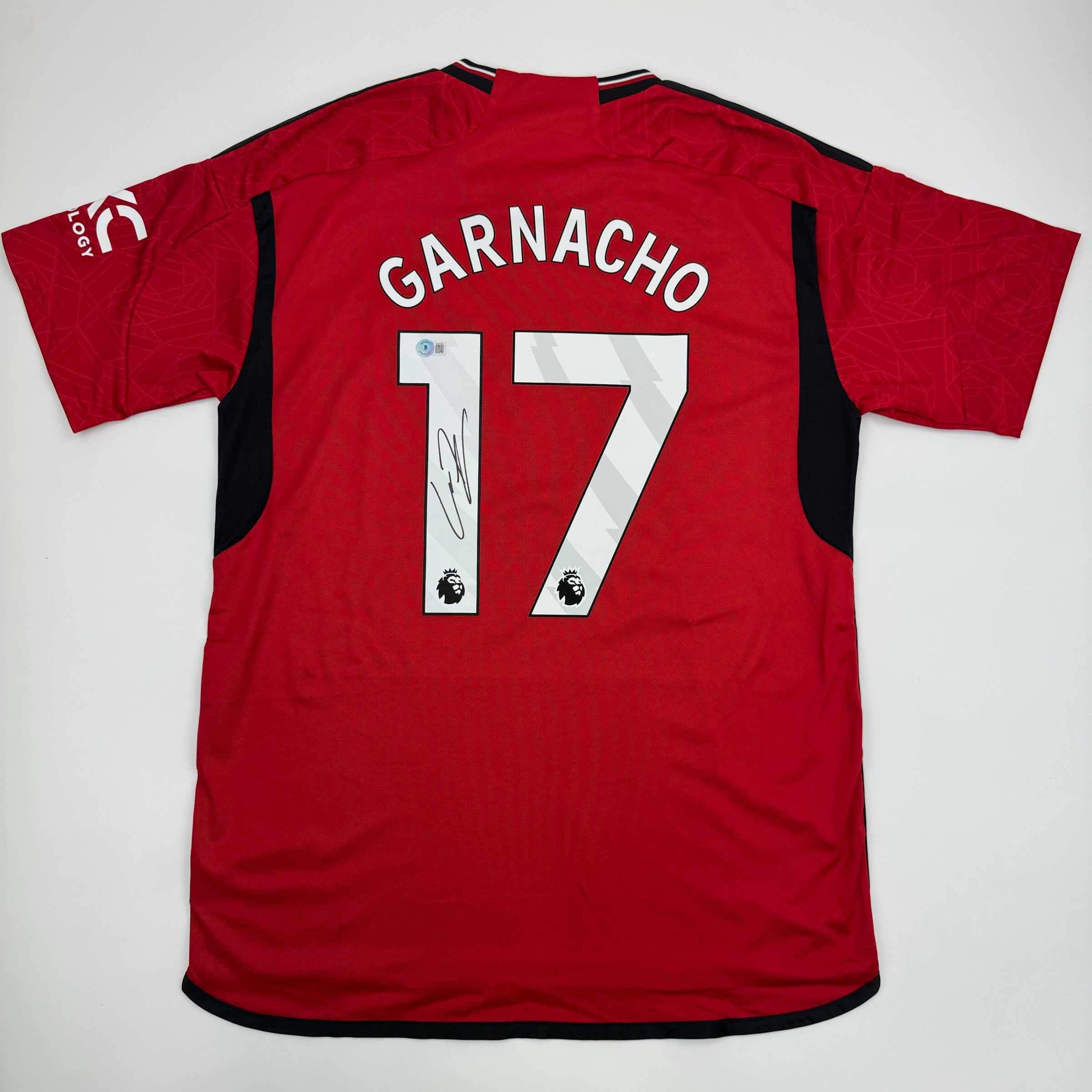 Autographed/Signed Alejandro Garnacho Manchester United Red