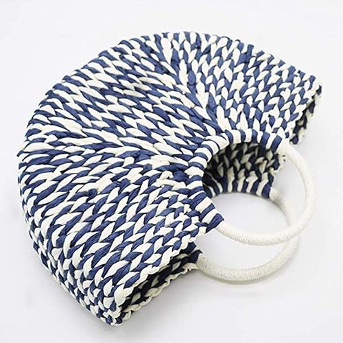 Miniatura 5 de Bolso de paja para mujer bolso de ratán de verano playa con asa superior