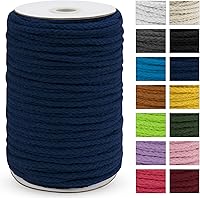 Vista 22 de JeogYong - Cuerda de macramé trenzada 5mm x 90m, cuerda de algodón trenzada de 8 hebras natural, cuerda de cordón de dibujo colorida para colgar