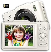 デジタルカメラ 4K対応小型 30FPS、6800万画素のコンビネーション、HD 1080Pビデオ撮影可能、2.8インチ画面、充電式、16倍デジタルズーム 初心者に最適、クリスマス用ポケットカメラ、子供の誕生日にも 軽量で持ち運び便利 32GB Micro SDカード付き (FBZ)
