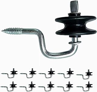 QMARK 10 Pack Electric Fence Wood Post Anchors, Wood Post Screw-in Insulators (Roller Insulators)