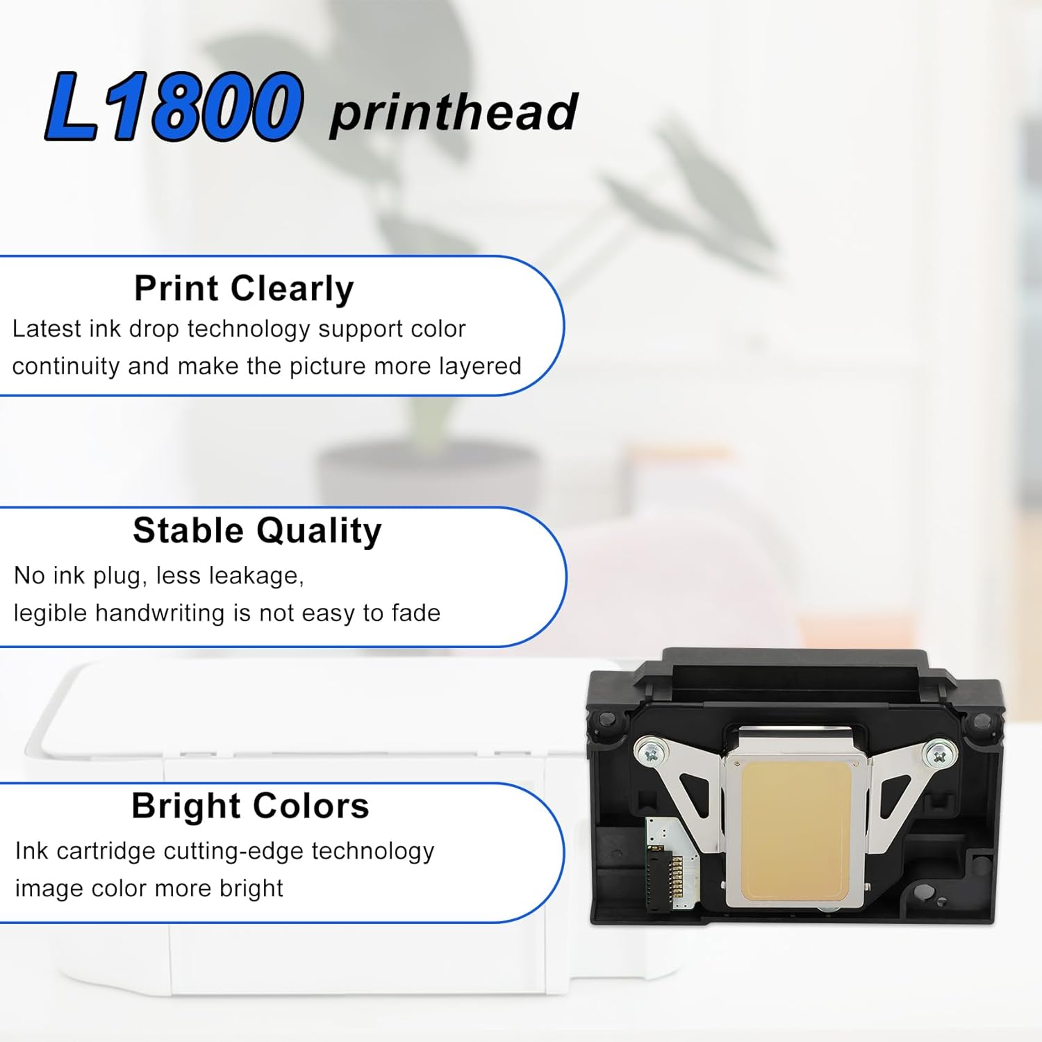 Ademon Upgrade L1800 DTF Printhead Replacement for L1800 L1800D R1390 R1400 R1430 R1500W R260 R270 R330 DTF Printer Accessories, Easy Installation