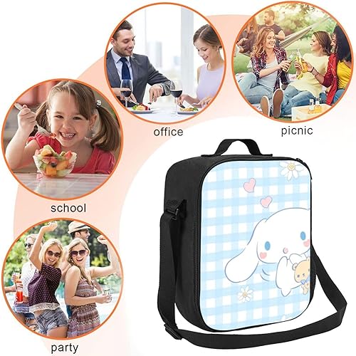 Miniatura 5 de Cinnamoroll - Lonchera térmica para cachorros con correa de hombro ajustable, lonchera duradera con aislamiento térmico para mujer, hombre, trabajo,