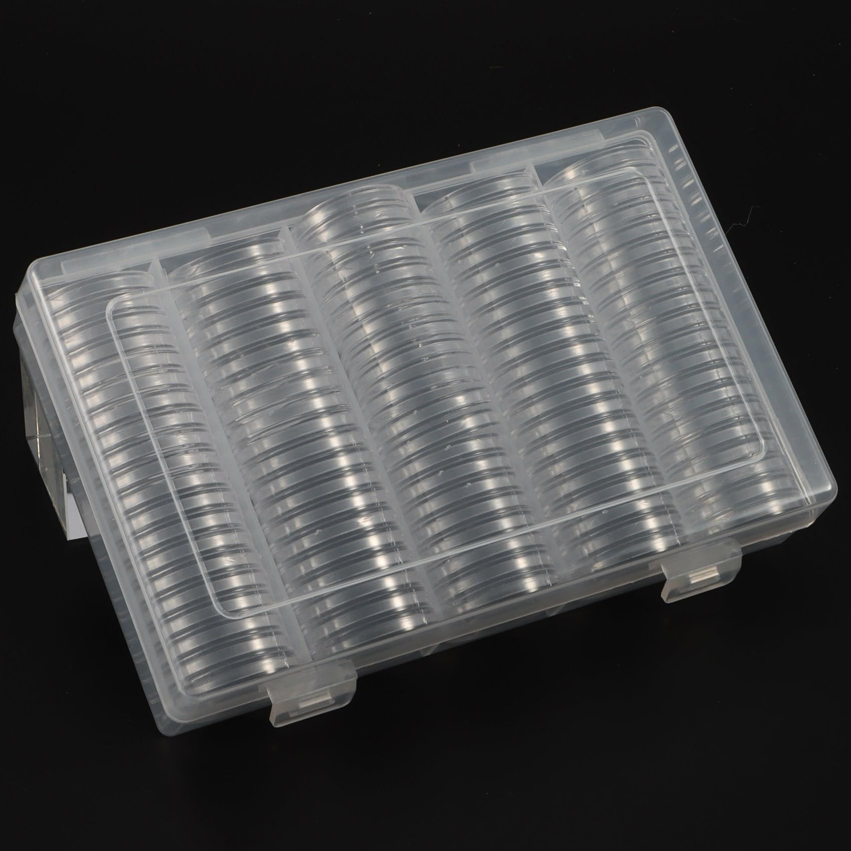5X Soporte de Monedas de 17/20/25/27/30 mm, Cápsulas de Monedas de Plata de 500 Piezas con Junta de Espuma, Estuche de Monedas Profesional para la Colección de Monedas