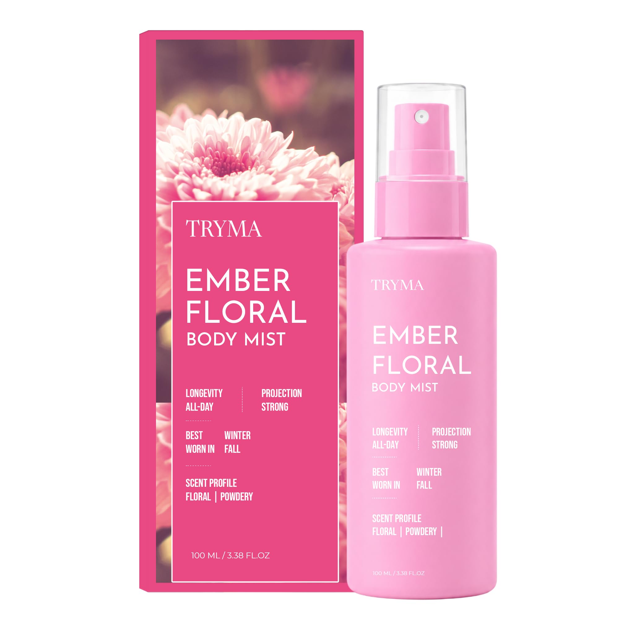 TRYMA Ember Floral Body Mist, Floral and Powdery Scent, All-Day Longevity, Strong Projection, 100 ml-image-41