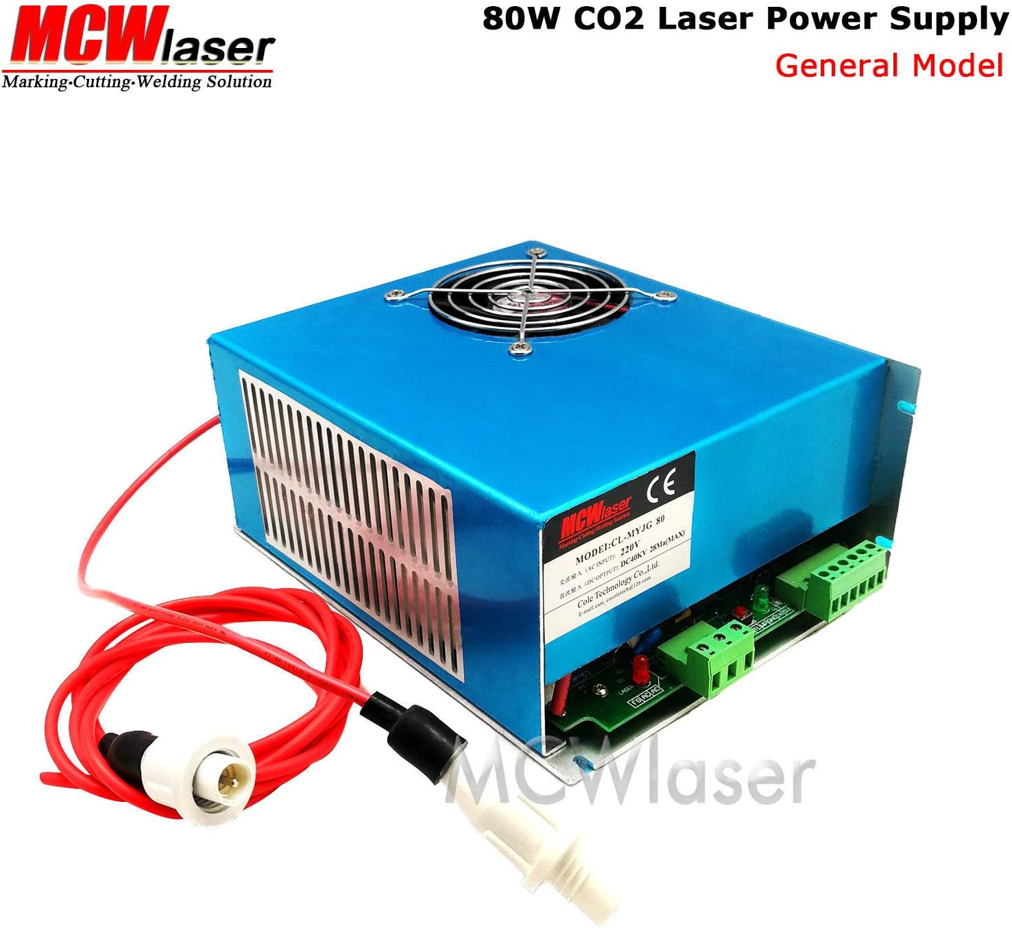 MCWlaser 80W Co2 Laser Tube Actual 80-100W Length 1250mm+ 80W CO2 Laser Power Supply MYGJ-80 110V