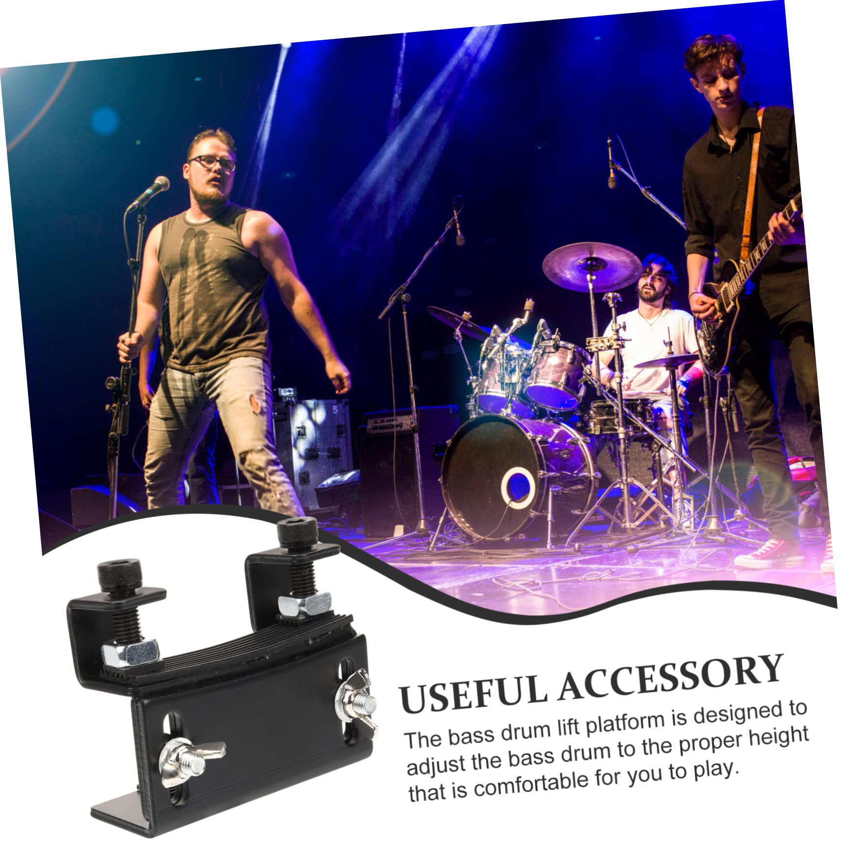 BESPORTBLE Basso Drum Riser Platform Metal Drum Riser Stand Adjustable Height Accessory Music Instrument Part