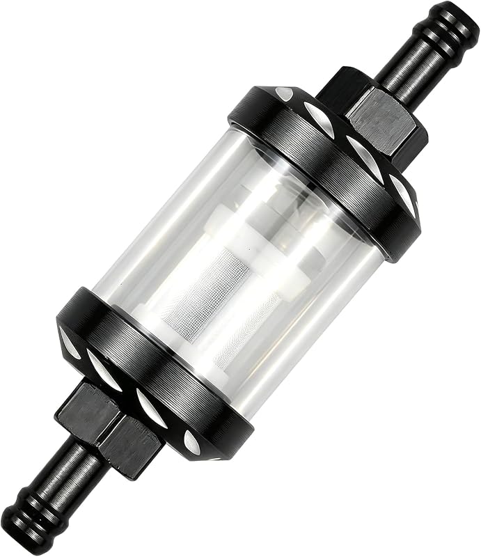 Filtro de combustível para motocicleta Fiknonk em alumínio e vidro temperado – 1 unidade