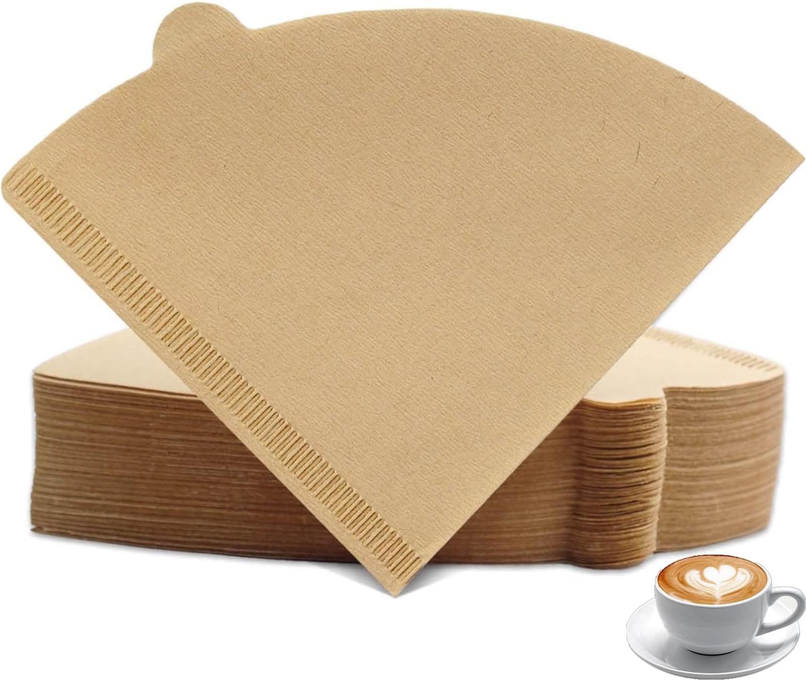 200PCS Coffee Filter Papers, Unbleached Disposable Coffee Filters, Compatible with Size V60 & 01 for Coffee Dripper and Pour Over Coffee Maker, 1-2 Cups