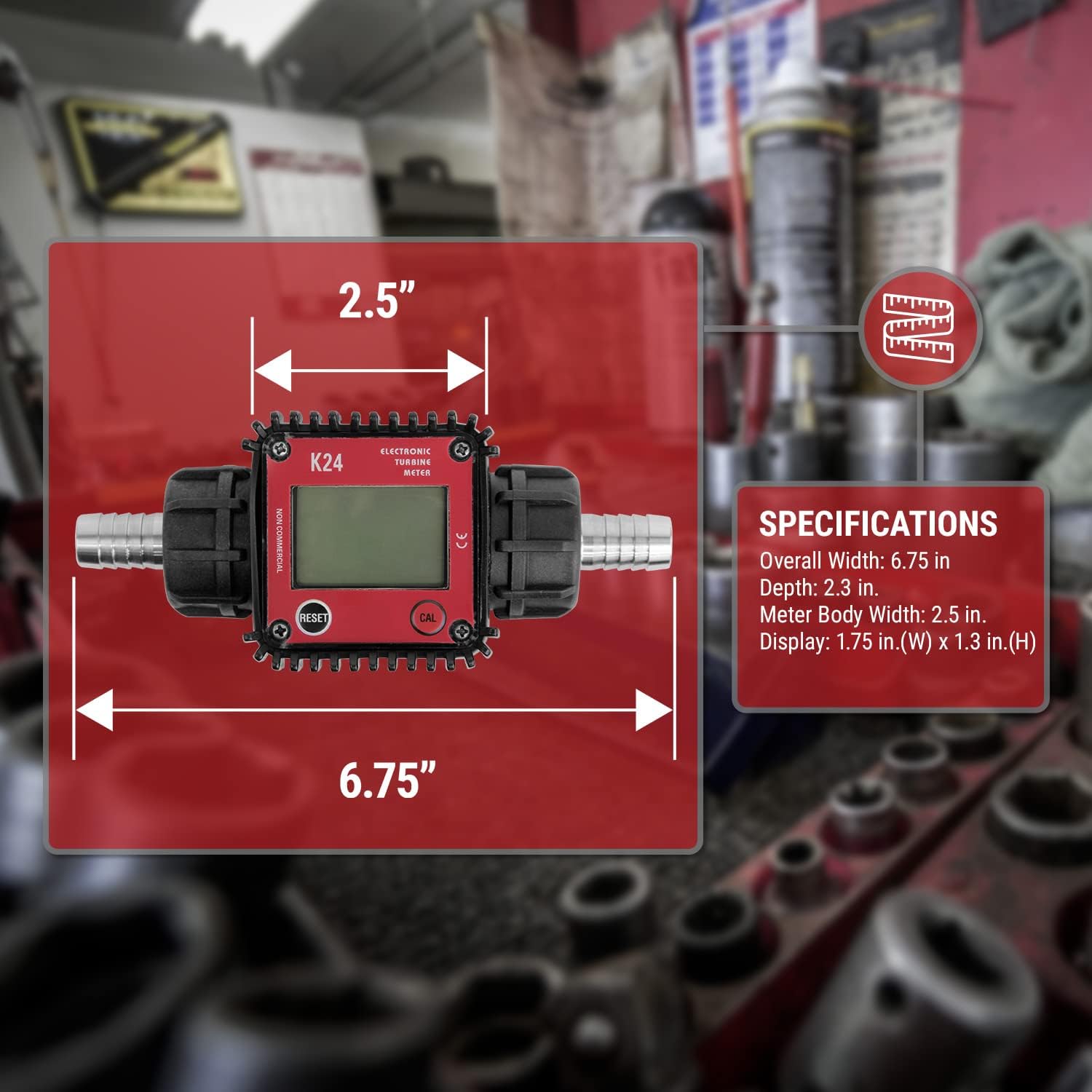 TERA PUMP LCD Digital Oil Meter (1-inch Inlet/Outlet for NPT Threads)± 0.5% Precision, Works with Engine Oil