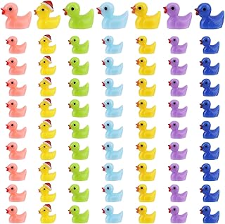 LUTER 120pcs Tiny Duck Accessories, Mini Resin Duck Colorful Tiny Ducks Duck Resin Figures Tiny Ducks for Crafts Party Supplies Desk Room Decoration (7 Colors)