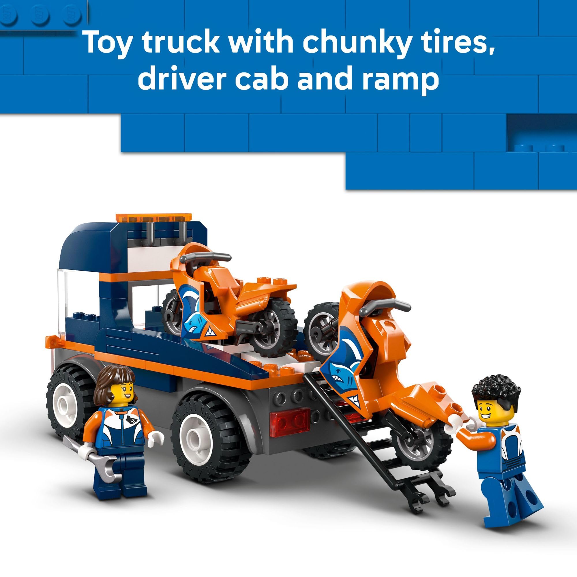 LEGO City Transportador de Motocicletas; Brinquedo e 2 Minifiguras
