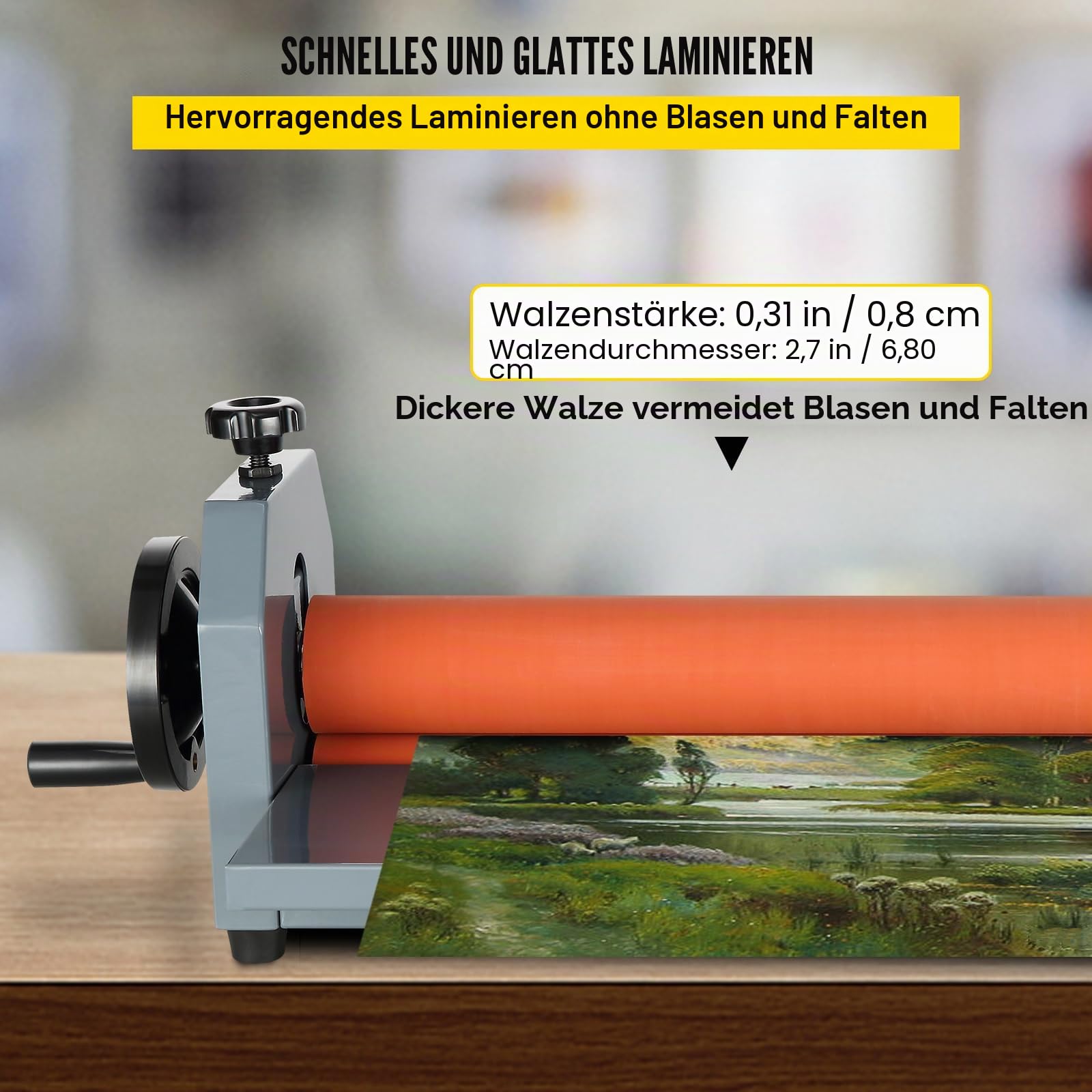 VEVOR LBS650 Cold Laminating Machine 650mm Manuell Kaltlaminiergerät 25.5 Inch Rollenlaminator Cold Laminator Photo Painting Poster Menu Brochure