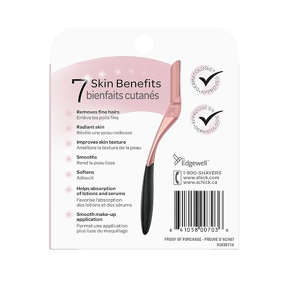 Schick Hydro Silk Dermaplaning Wand Refill Blades Refills, 6 Professional Style