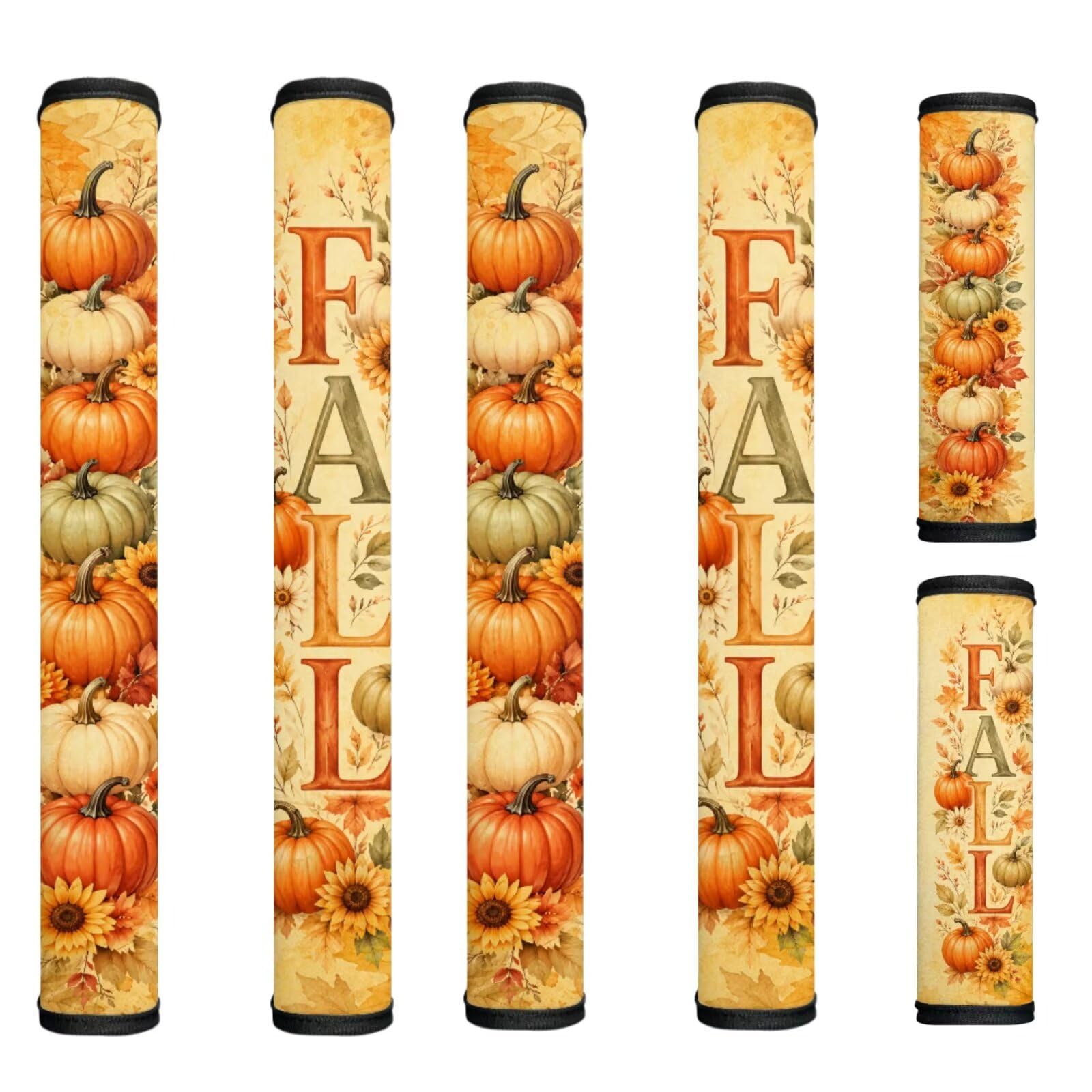 Fall 6 Pcs Refrigerator Door Handle Covers Retro Pumpkin Sunflower Kitchen Appliance Decor Handles Washable Fridge Handle Covers for Fridge Microwave Stove Dishwasher Fall Decor