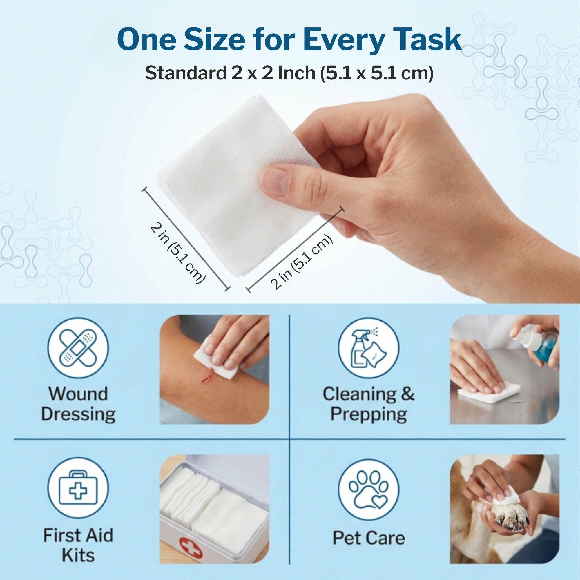 McKesson Premium Woven Gauze Sponges, Non-Sterile, Cotton, 2 x 2 in, 1 pk — Amazon image 3