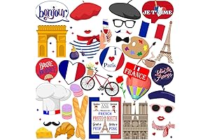 French Photo Booth Props Party Decorations