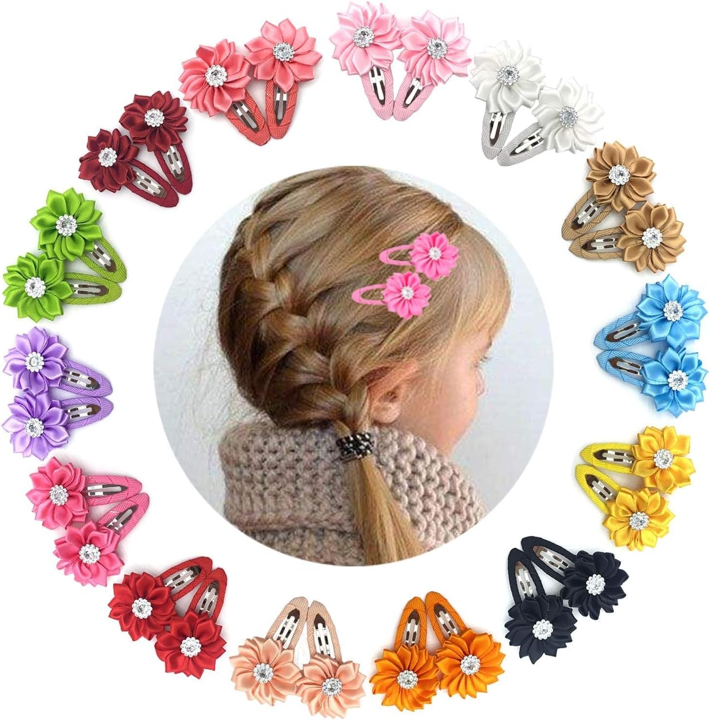 30pcs Baby Girl Hair Clips Kids Little Girls Boutique Grosgrain Ribbon