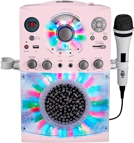 Miniatura 8 de Sistema de karaoke con Bluetooth parte superior para carga de CDG, espectáculo de discoteca sonido y luces (negro) SML385BTBK Singing Machine,