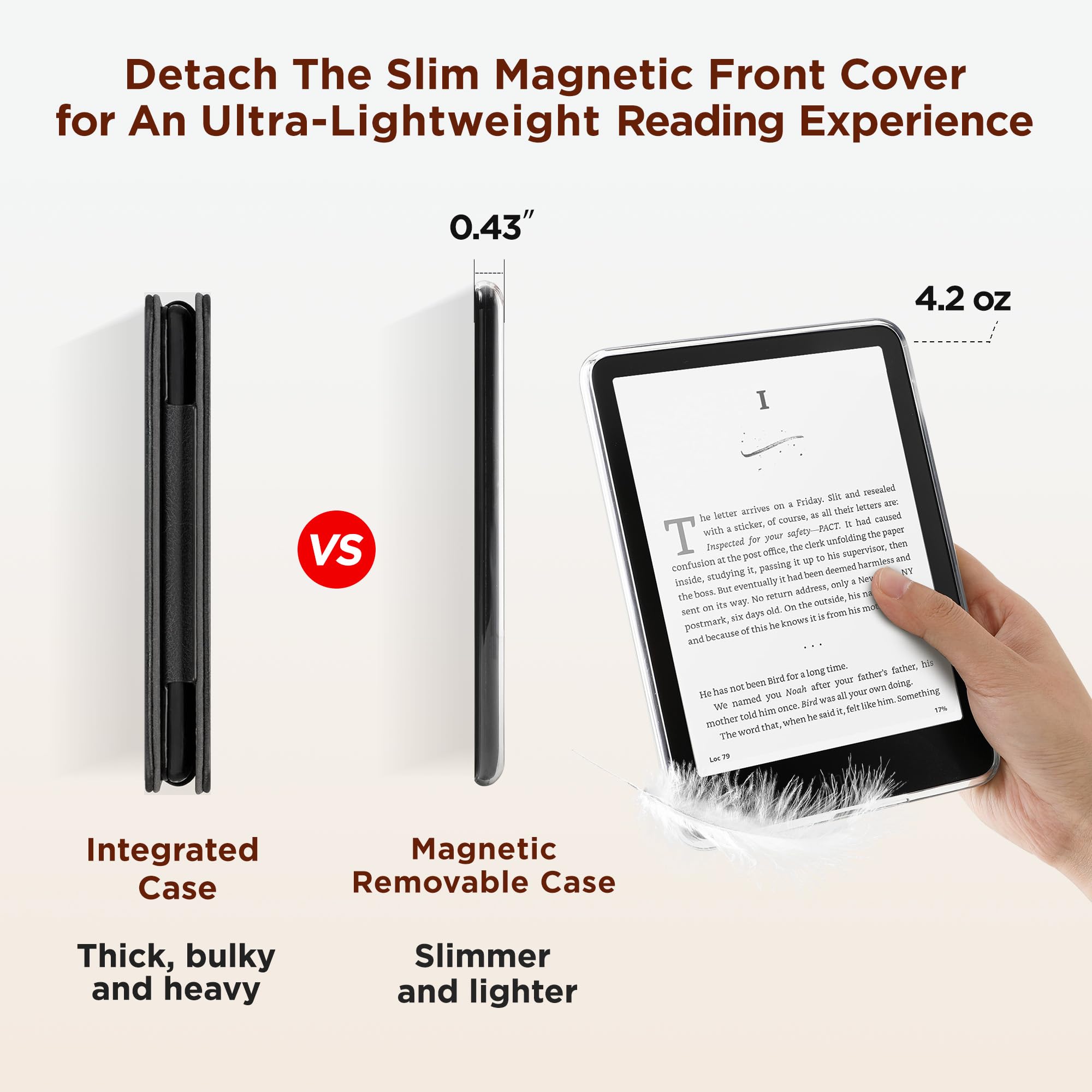 SESENSE Odłączane magnetyczne etui do Kindle Paperwhite 12. generacji 2024 i Kindle Colorsoft Signature Edition, smukłe etui z PU z automatycznym budzeniem/uśpieniem, lampart