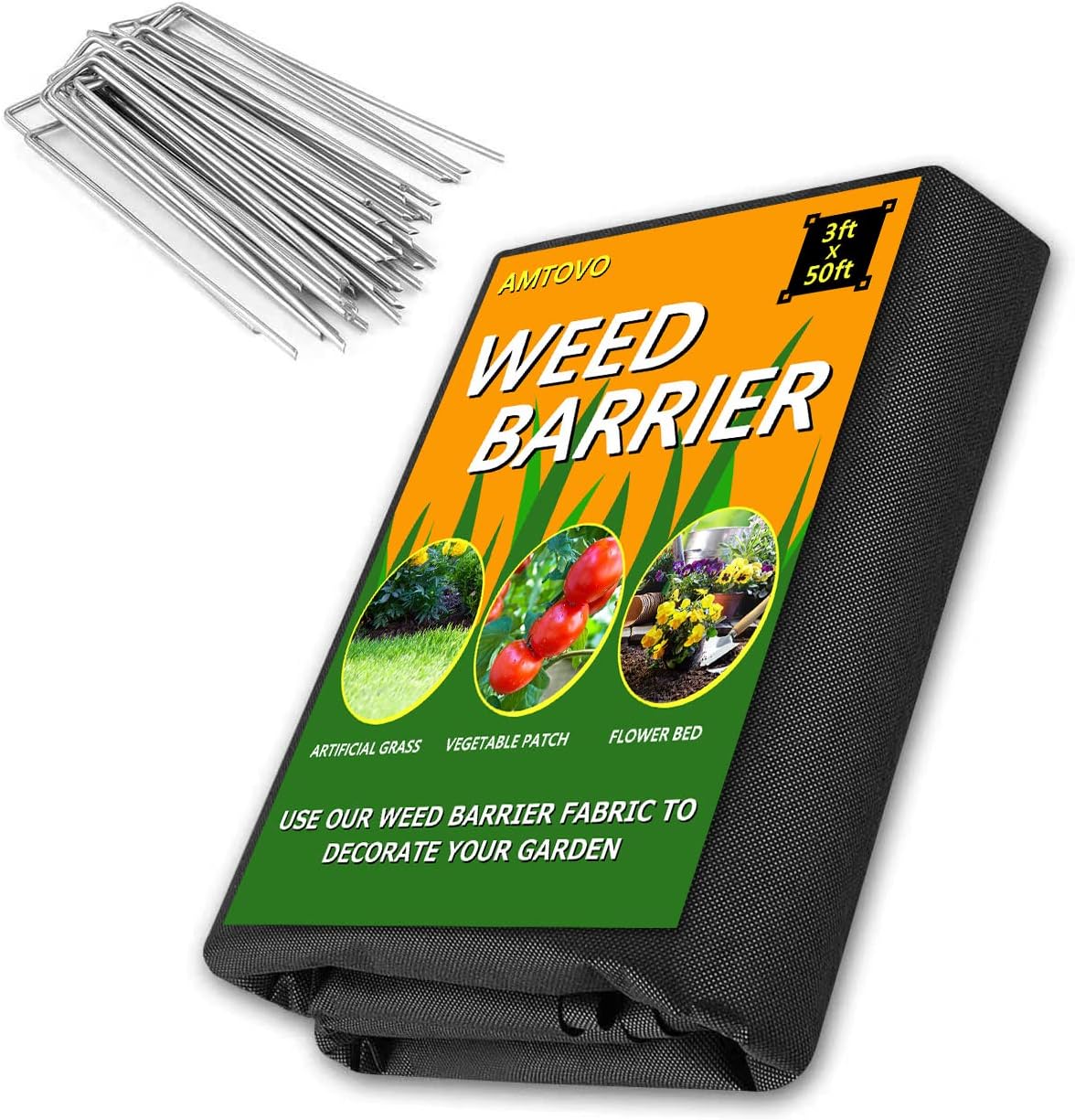 Buy AMTOVO Heavy Duty Garden Weed Barrier Fabric, Garden Landscape