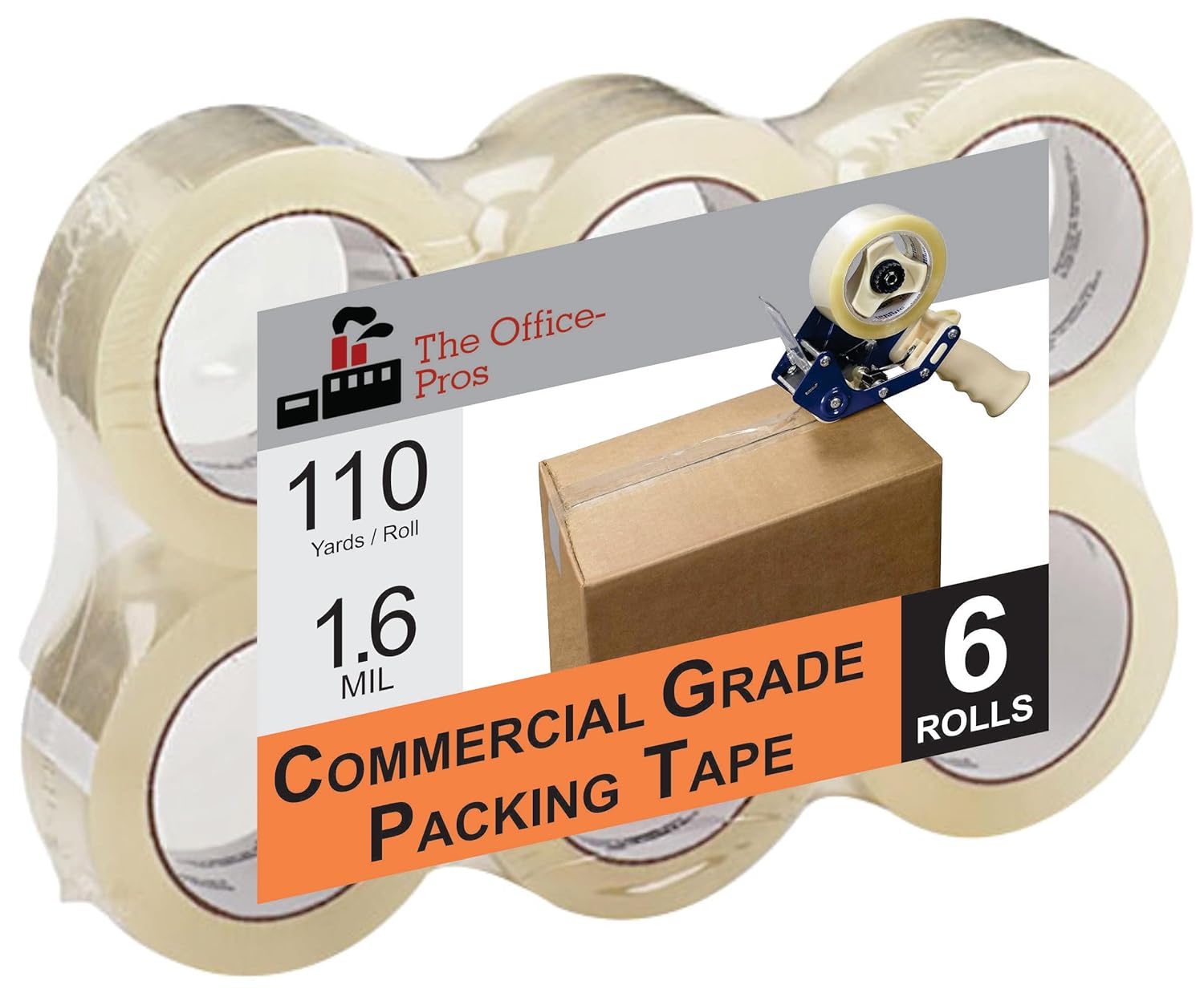 Packing Tape, Heavy Duty Packing Tape, Clear Box Tape, Moving Tape, 2 Inch Wide Tape, Carton Sealing Tape, 3 Inch Core - 3.5 Mil x 50 Yards - 36 Roll Pack