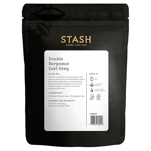 Miniatura 2 de Stash Tea Double Bergamot Earl Grey Premium - Té negro de hoja suelta, 3.5 onzas
