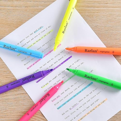 Miniatura 3 de Rarlan Resaltadores, punta de cincel, fluorescente surtido, paquete a granel de 72 unidades