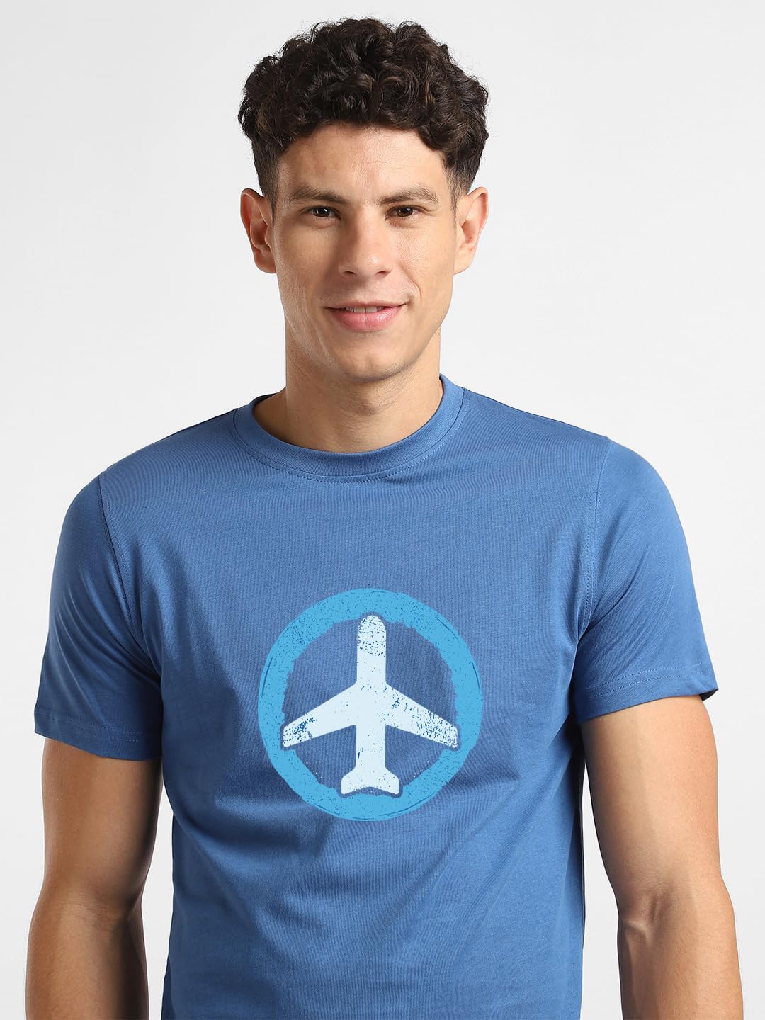 NOBERO Combo de camiseta de algodón con estampado gráfico de ajuste regular para hombre (paquete de 2)