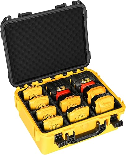 Funda para batería Dewalt 20V Max: grandes estuches rígidos impermeables para baterías y cargadores Dewalt 20V/12V/60V, caja de almacenamiento