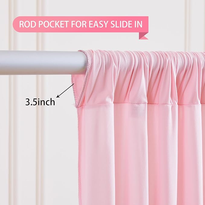 Cortinas de fondo rosa, poliéster, 8 x 10 pies, para fotografía y eventos miniatura 4
