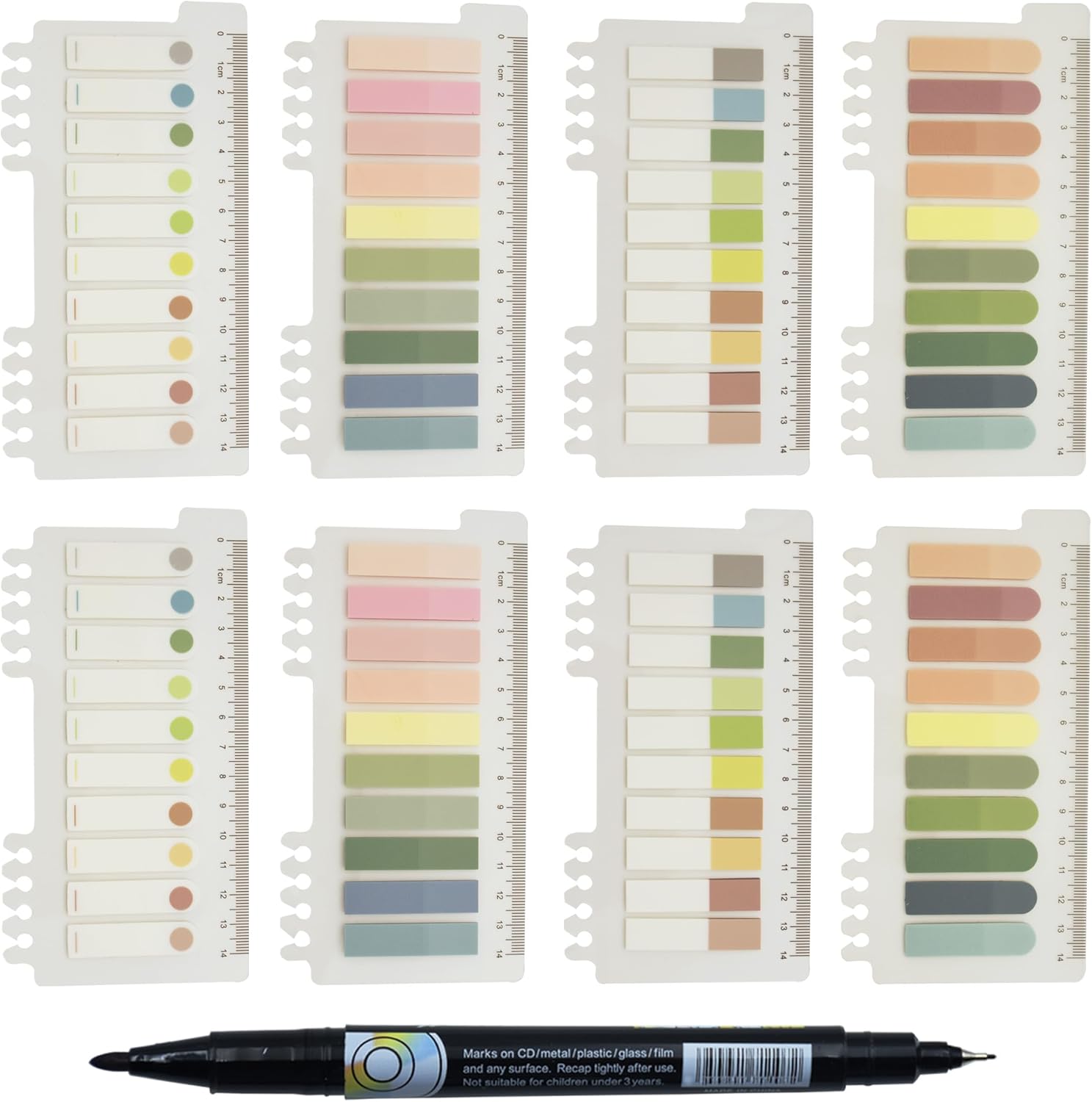 Amazon.com : YOUDEFUL 1600pcs Translucent Sticky Note Tabs, Morandi ...