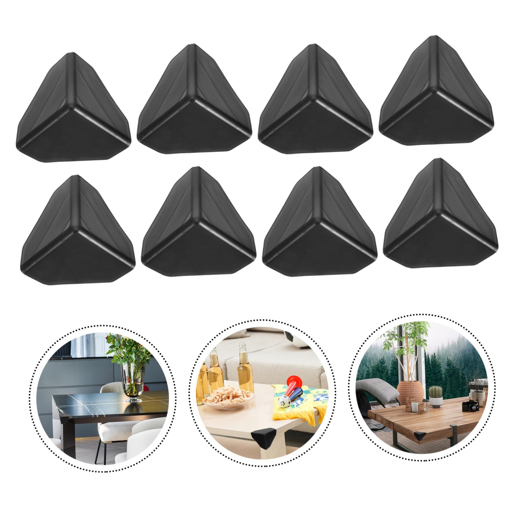 Protector Esquinas Bebes para Protección en Embalaje y Almacenamiento 100 Piezas de Plástico Negro Reutilizables para Muebles y Escritorios