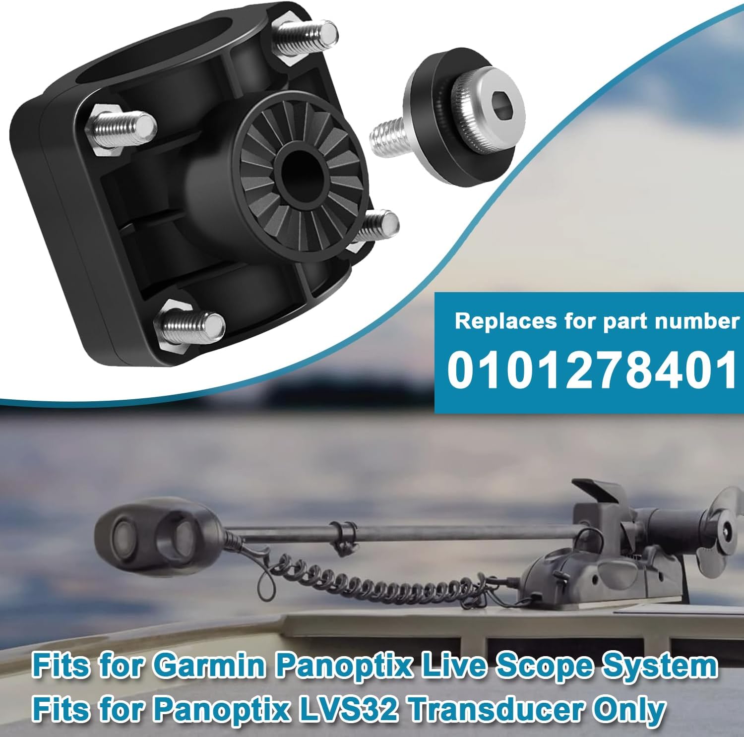 0101278401 Trolling Motor Shaft Mount Suitable for Garmin Panoptix Live Scope System,Fits for Panoptix LVS32 Transducer,for All Shaft Diameters