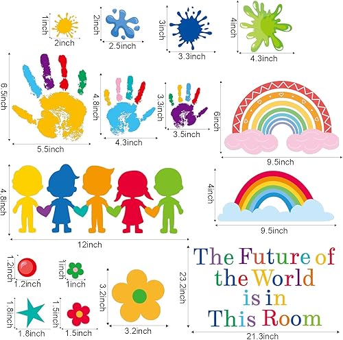 Miniatura 5 de AOWDIAO Calcomanías inspiradoras para pared de aula para niños, cita del futuro del mundo está en esta habitación, calcomanía de vinilo para