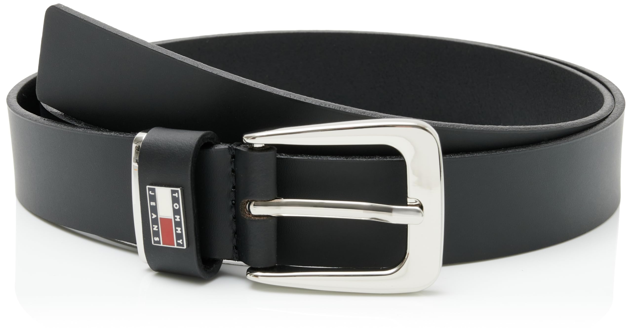 Tommy Jeans Women’s 3.0 cm Heritage Leather Belt, Black (Black), 39.4 inches