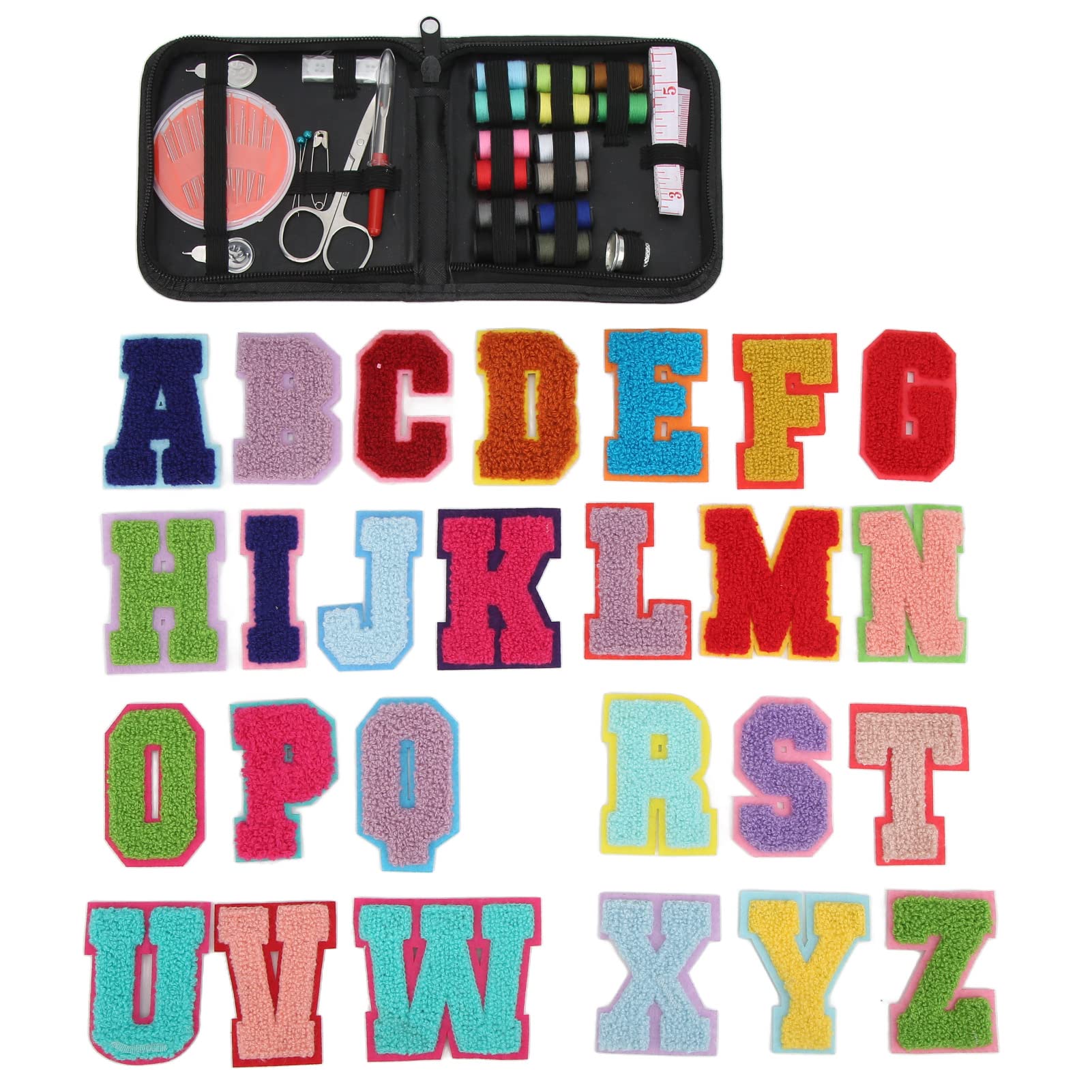 Respicefinem Sewing Kit Handbag Packaging Portable 14pcs Spools 26pcs Cloth Sticker DIY Emergency Needle Thread Set Ideal for Dress Making Suitable for Most Scenarios and Great as