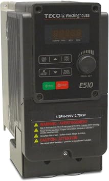 Teco Westinghouse Variable Frequency Drive E510-405-H3-U 460V AC 3phase, 5HP, 9.2AMP VFD NEMA 1 for Controls Motor Speed