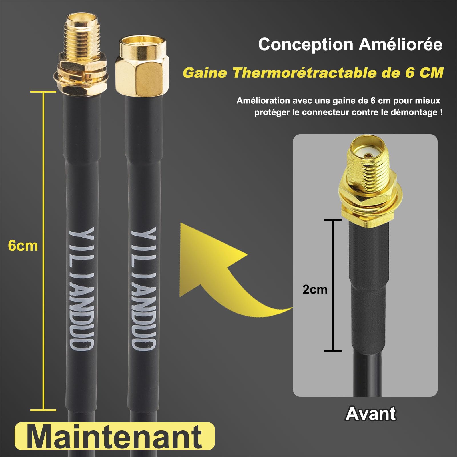 Câble d'Extension SMA RG58 SMA Mâle à Femelle 20M/65,6ft Câble Coaxial à Faible Perte pour WiFi 3G 4G LTE Antenne GPS SDR Équipement Antenne Radio Scanner Routeur (Non pour la TV)
