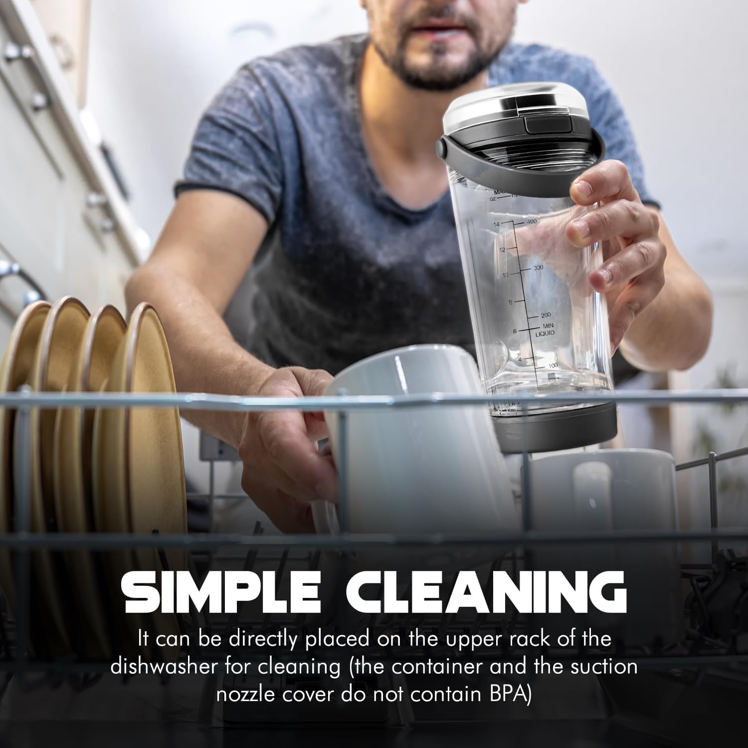 Replacement Cup for Ninja Blast Portable Blender,18 oz Vessel with Sip Lid & Base Cap, BPA-Free, Dishwasher Safe, Compatible with Ninja Blast Portable Blender BC100 Series BC151 Series Series