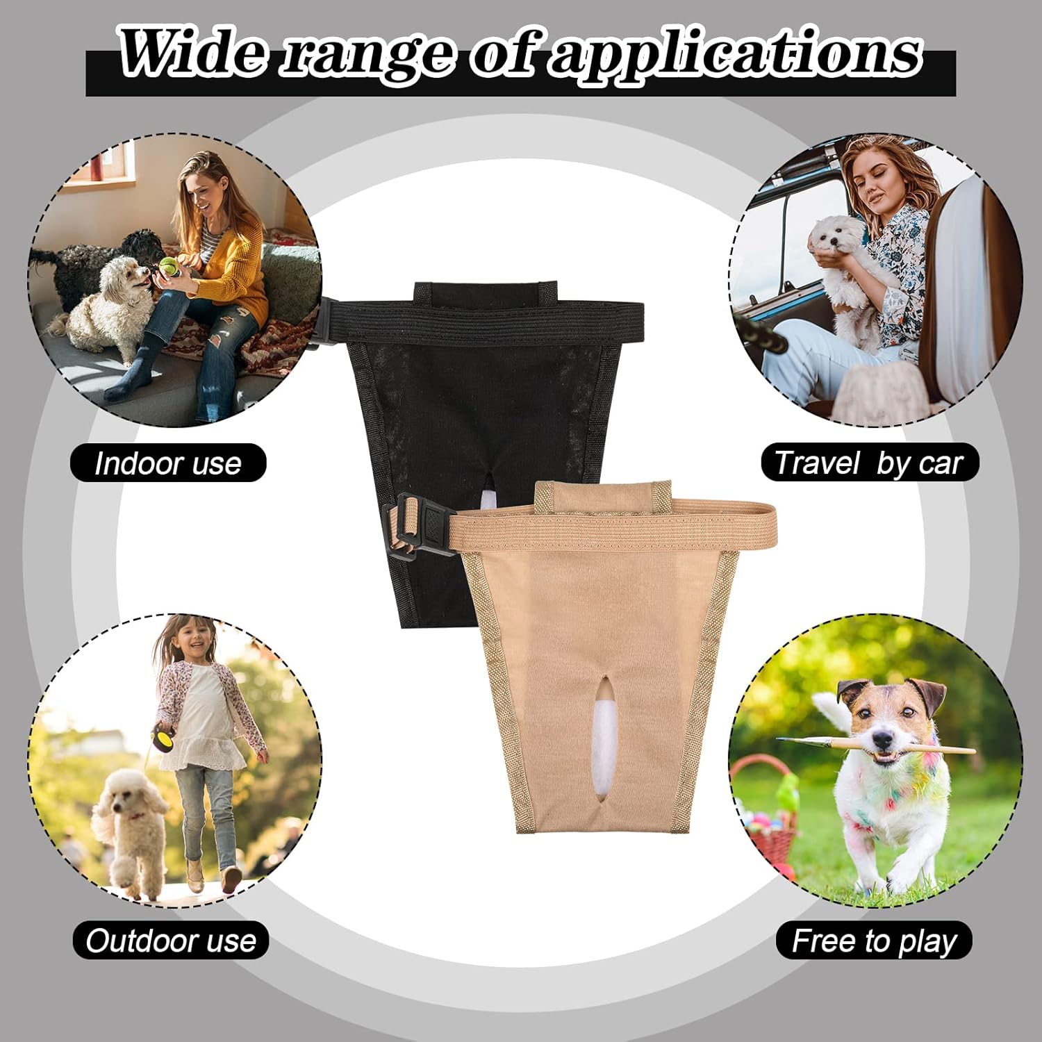 2 Pack Dog Nappies Dog Nappies Female Medium Dog Pants Dog Diapers Female Dog Heat Pants