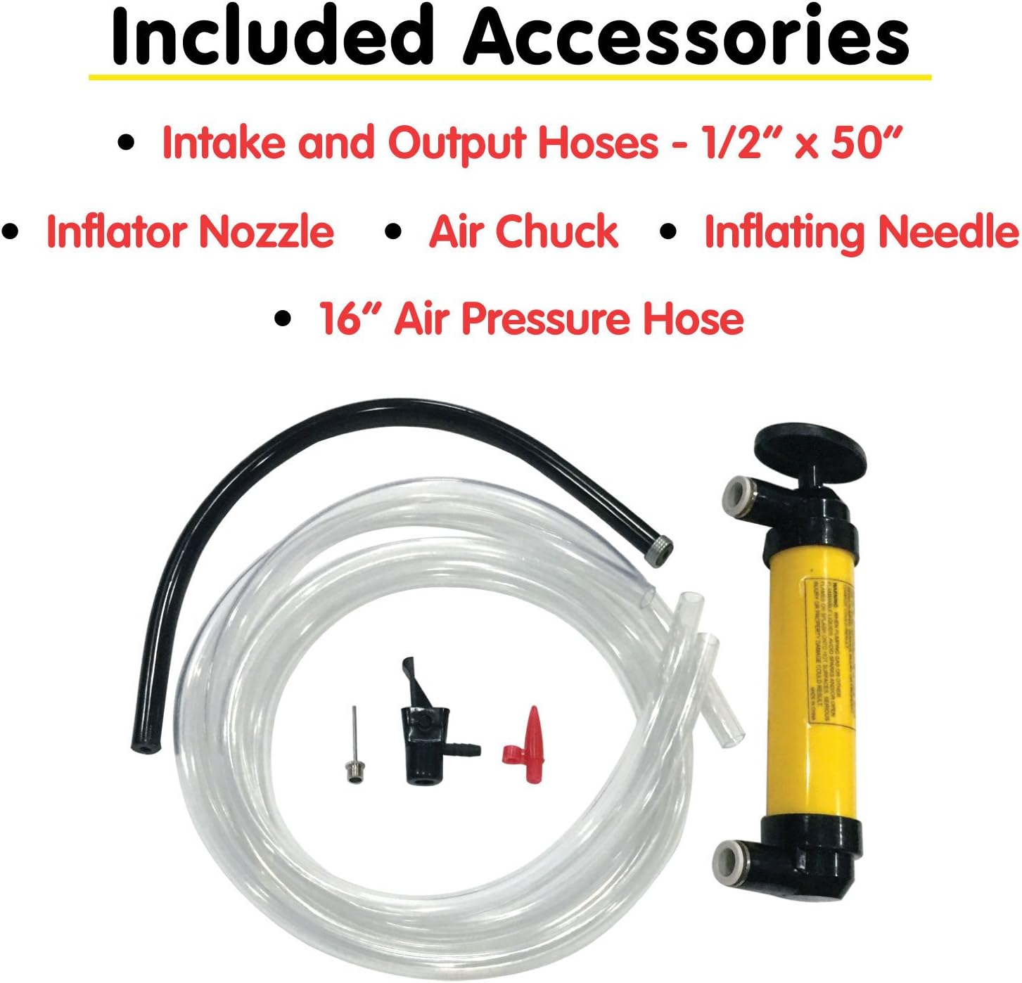 LUMAX LX-1345 Multi-Purpose Hand Transfer Pump. Also Works as an Air Pump for Inflation of Toys, Sporting Balls, Bike Tires and More. Fast Easy Transfer of Air or Fluid When Needed.