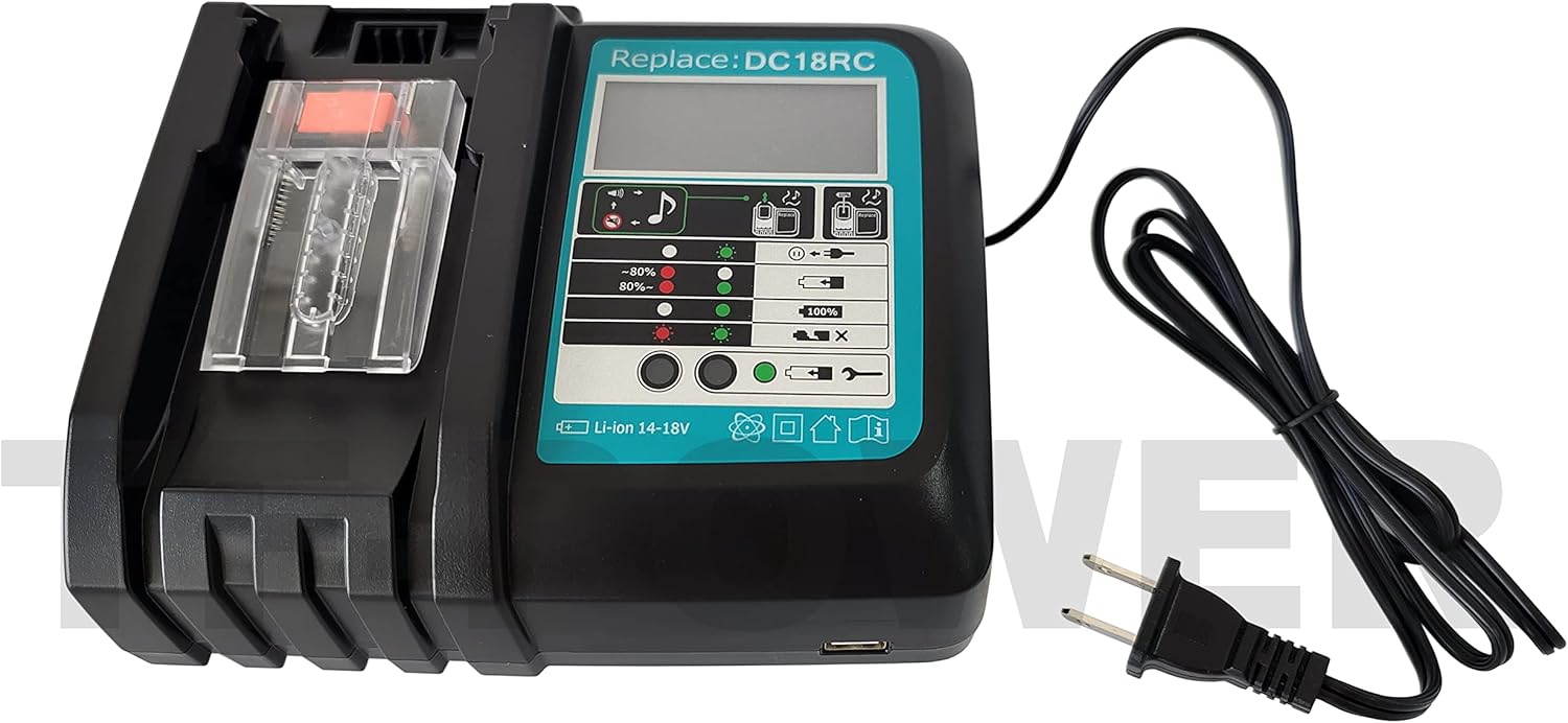 18V 5.0Ah Replacement Battery for Makita BL1850B,Replace Charger for DC18RC DC18RD DC18RF，Compatible with BL1860 BL1850 BL1840 BL1830 LXT400 Battery - Image 8