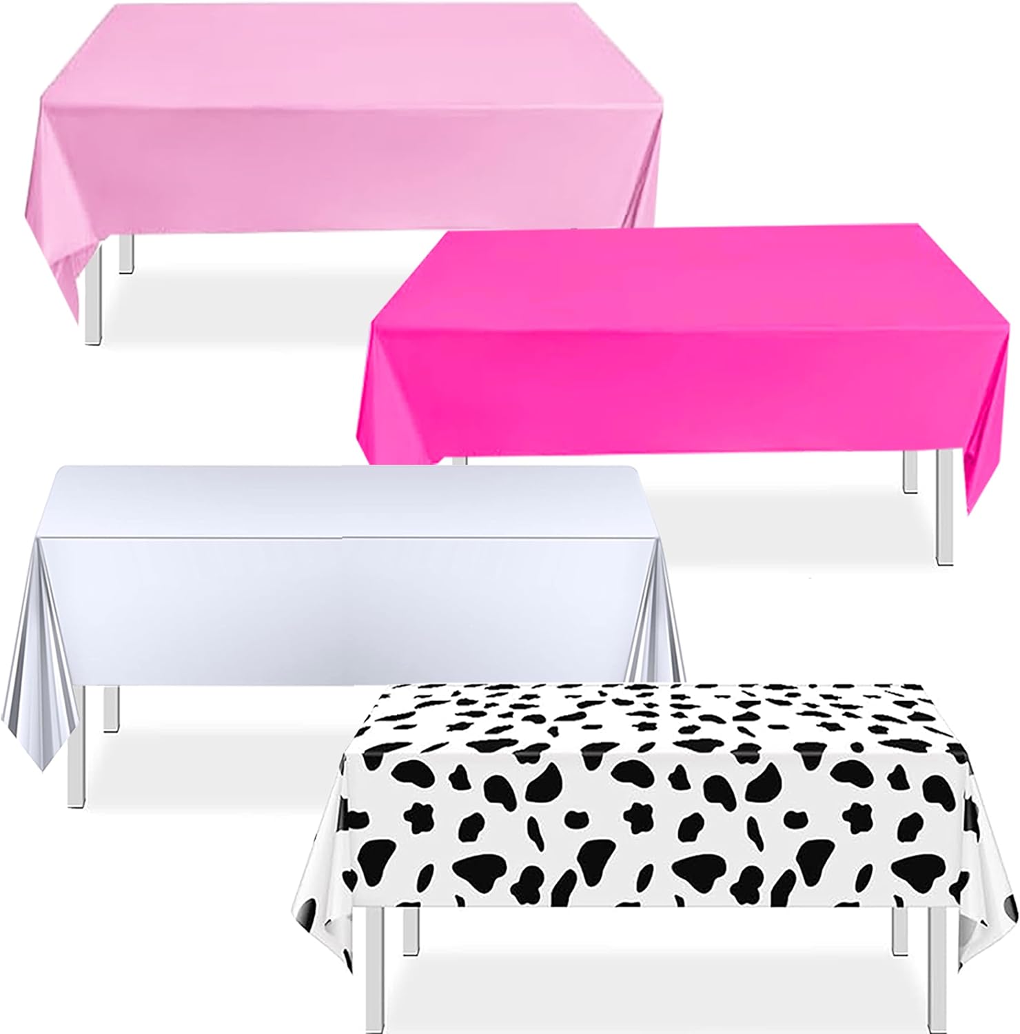 DXary 4 PCs Disco Cowgirl Decoration Set Western Cowgirl Disco Tablecloth