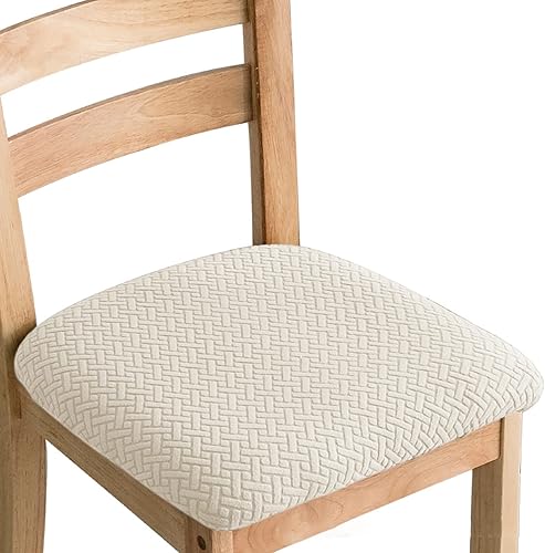 Miniatura 9 de HJLRR Waterproof Chair Seat Covers for Dining Room Washable Jacquard Stretch Dining Chair Seat Slipcovers Protector,Gray Green,Set of 4