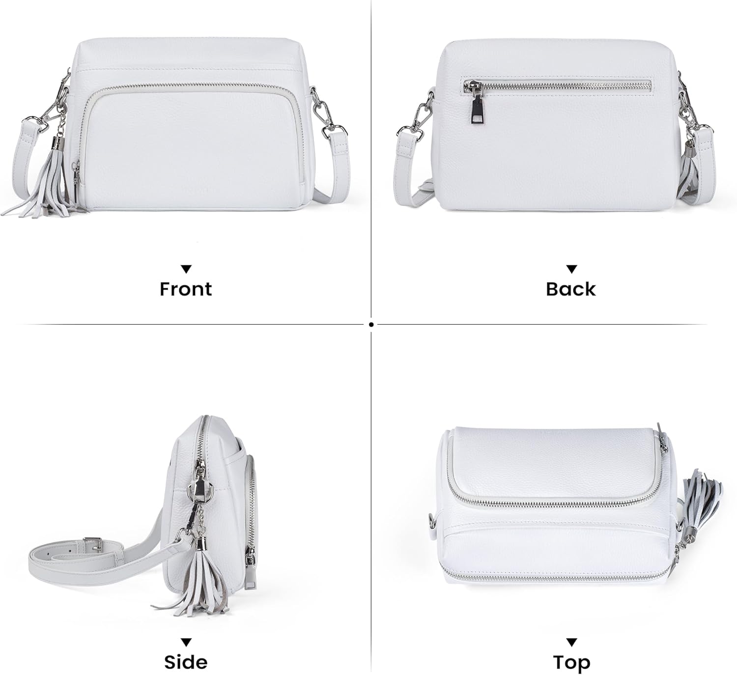 befen Genuine Leather Crossbody Purses for Women Small Crossbody Bags Purse with Built in RFID Blocking Wallet - Image 6