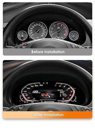 12.3 inch Digital Dash Instrument Cluster for BMW 3 Series E90 E91 E92 E93 2005-2012, Dashboard Panel Cluster Instrument Replacement Speedometer with Blue Light Anti-Glare Screen