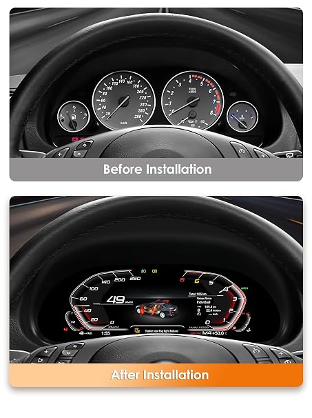 12.3 inch Digital Dash Instrument Cluster for BMW 3 Series E90 E91 E92 E93 2005-2012, Dashboard Panel Cluster Instrument Replacement Speedometer with Blue Light Anti-Glare Screen