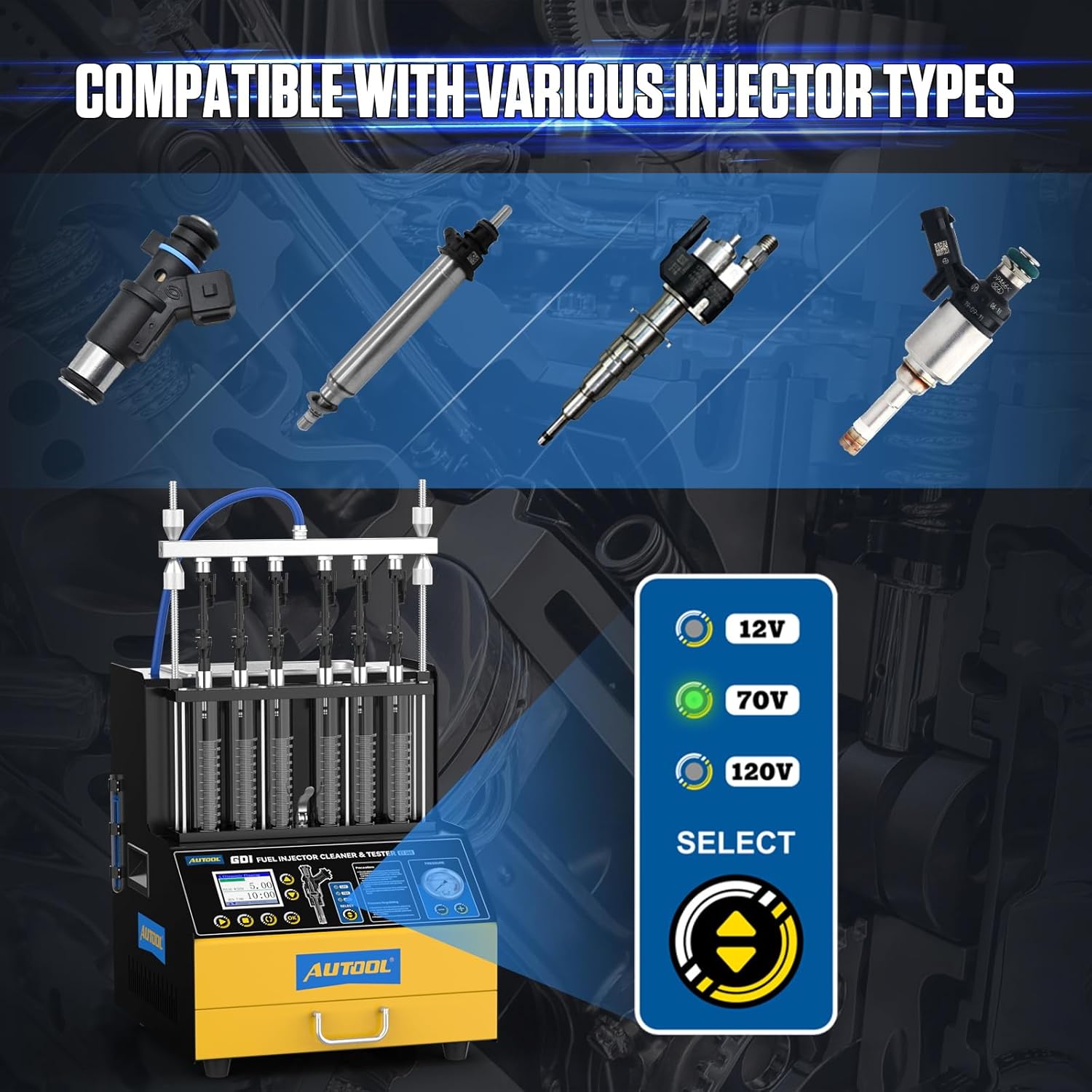 Compatible injector types and voltage ການ​ຄັດ​ເລືອກ​