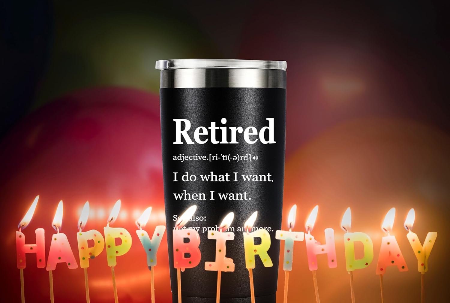 MASGALACC Retirement Gifts for Men Women Coworkers - Funny Retired 2025 Party Decorations for Coworkers, 20oz Stainless Steel Double Wall Vacuum Insulated Tumbler, Black - Image 5